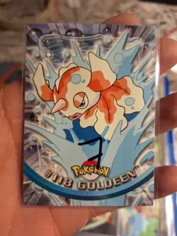 1999 Pokemon Topps Goldeen #118 Blue Logo TV Animation Edition Vintage Card - Image 1
