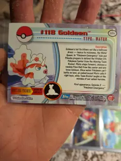 1999 Pokemon Topps Goldeen #118 Blue Logo TV Animation Edition Vintage Card - Image 2