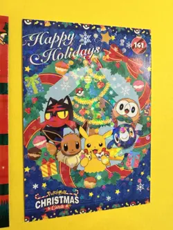 Pokemon Merry Christmas Card Database Pikachu Eevee Cracked Ice Lot Of 2 NM - Image 5
