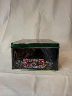 1996 YUGIOH trading card game collectors tin - no cards - box only! GREEN LID - Image 2