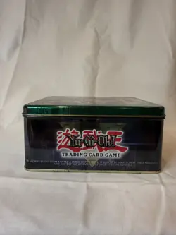 1996 YUGIOH trading card game collectors tin - no cards - box only! GREEN LID - Image 3