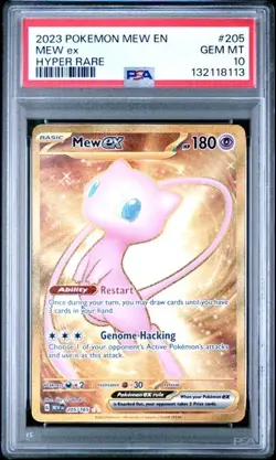 PSA 10 Mew ex Hyper Rare 205/165 Pokemon Card Scarlet & Violet 151 2023 GEM MINT - Image 1