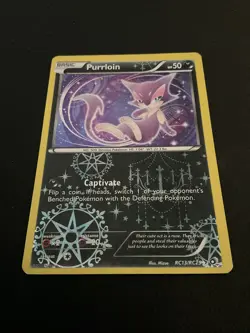 Pokemon TCG Purrloin Legendary Treasures Uncommon Card RC13/RC25 Radiant Holo - Image 1