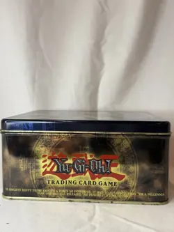 1996 YUGIOH trading card game collectors tin - no cards - box only! BLUE LID - Image 2