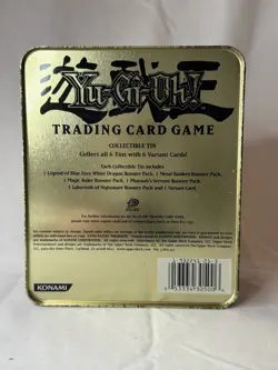 1996 YUGIOH trading card game collectors tin - no cards - box only! BLUE LID - Image 4