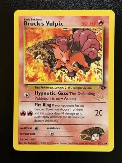 BROCK'S VULPIX W Stamp Pokemon Card - WOTC Promo - Gym Challenge - 37/132 LP (A) - Image 1