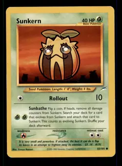 2X Pokemon Card WOTC Sunkern Neo Destiny 83/105 MODERATELY PLAYED Uncommon TCG!! - Image 1