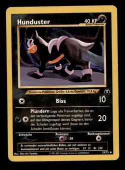 2X Pokemon Card WOTC Houndour Neo Discovery 39/75 MODERATELY PLAYED Uncommon TCG - Image 1
