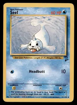 Pokemon Card Seel (Base Set 2) 61/130 LIGHTLY PLAYED Non-Holo Uncommon TCG!!!!!! - Image 1