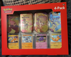 NEW/SEALED Pokemon TCG Scarlet & Violet 151 Mini Tin 4-Pack Bundle + Promo Cards - Image 1
