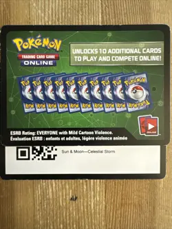 Pokemon Online TCG Sun & Moon - Celestial Storm Code Card IN HAND - Image 1