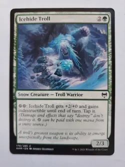 MTG Magic The Gathering Card Icehide Troll Snow Creature Troll Warrior Green - Image 1