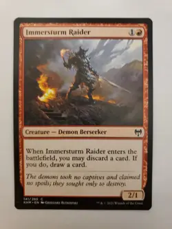 MTG Magic The Gathering Card Immersturm Raider Creature Demon Berserker Red Kald - Image 1