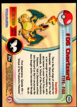 1999 Topps Pokemon TV CHARIZARD #6 Blue/Black Logos Holo Lot of 3 cards - Image 3