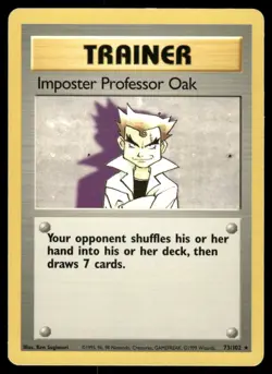 Pokemon Cards Impostor Professor Oak 73/102 UNLIMITED Base Set WOTC Rare LP - Image 1