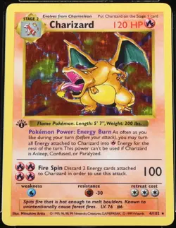 1st Edition Charizard 4/102 Base Set Holo Rare Pokemon Card - Image 1