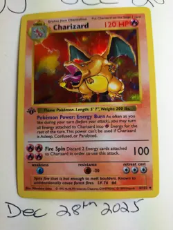 1st Edition Charizard 4/102 Base Set Holo Rare Pokemon Card - Image 5