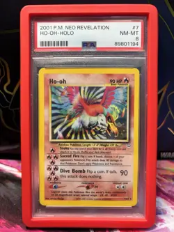 Pokemon TCG: PSA 8 Ho-Oh Neo Revelation Holo Rare Card 7/64 - Image 1