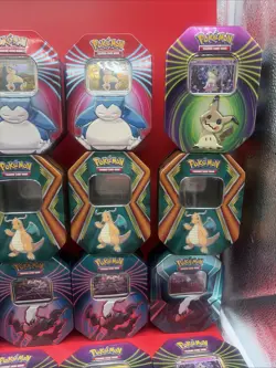 Pokemon Tins -mostly empty - - Some Have The Face Card - Lot of 27 - Image 5