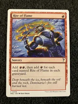 Magic The Gathering MTG - Rite of Flame (White Border) - Mystery Booster 2 - Image 1