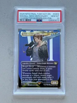 Squall, SeeD Mercenary - #402 Borderless FOIL - MTG Final Fantasy (FIN) - PSA 10 - Image 1