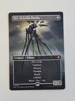 MTG Sire of Seven Deaths (Borderless) Foundations Regular English NM - Image 1
