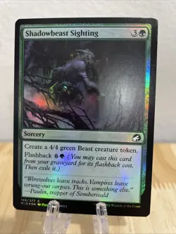 MTG Shadowbeast Sighting FOIL #198/277 Innistrad: Midnight Hunt Common NM/M - Image 1