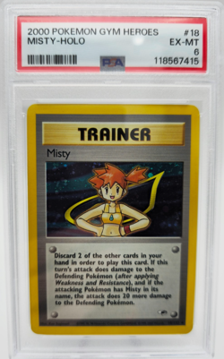 Misty Holo PSA 6 2000 Pokemon Gym Heroes #18 - Image 1