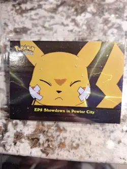 Pokemon Topps TV Animation EP5 Showdown in Pewter City Pikachu Vintage HOLO - Image 1