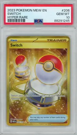 2023 Pokemon Mew 151 Switch 206/195 Hyper Rare PSA 10 - Image 1