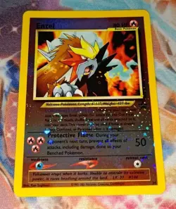 2001 Pokemon TCG Entei Black Star Promo #34 Reverse Holo Swirl NM Nintendo WOTC - Image 1