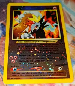 2001 Pokemon TCG Entei Black Star Promo #34 Reverse Holo Swirl NM Nintendo WOTC - Image 2