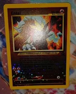 2001 Pokemon TCG Entei Black Star Promo #34 Reverse Holo Swirl NM Nintendo WOTC - Image 3