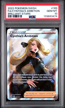 PSA 10 Cynthia's Ambition Full Art Ultra Rare #169/172 Pokemon Brilliant Stars - Image 1