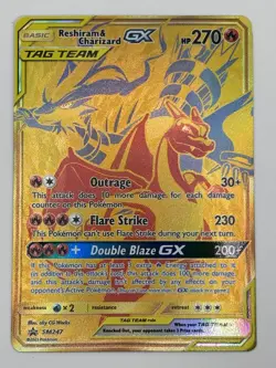 Reshiram & Charizard GX Tag Team SM247 Pokemon Sun & Moon Promo Near Mint - Image 1