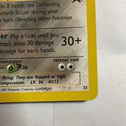 2001 Scizor #33 - Black Star Promo Non-Holo Rare - Pokemon TCG - LP - Image 2