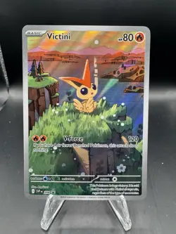 Pokemon TCG Victini SVP 208 Full Art Illustration Black Star Promo Holo - Image 1