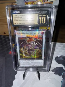 Yugioh Dragon Archfiend Quarter Century Secret Rare Black Label Grade 10 Pop 1 - Image 1