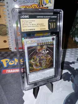 Yugioh Dragon Archfiend Quarter Century Secret Rare Black Label Grade 10 Pop 1 - Image 2