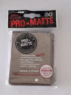 Ultra-Pro Gaming Sleeves: Deck Protector PRO MATTE Standard Size 50-Pack Brown - Image 1