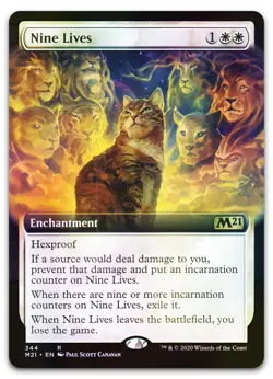 Nine Lives (Extended Art) #344 (Foil) (NM) Core Set 2021 M21 Magic MTG - Image 1