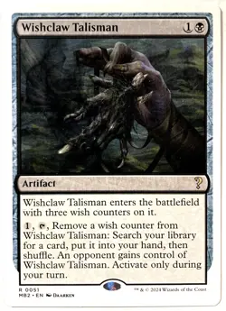 MTG Wishclaw Talisman (White Border) Mystery Booster 2 51 NM pack fresh nm - Image 1