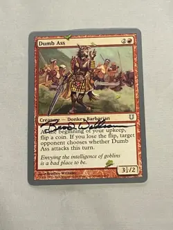 MTG Dumb Ass Artist Proof Sketch and Signature Signed Williams - Image 1