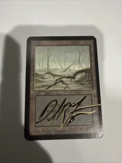 MTG: Swamp - (A) Low Branch - Near Mint - NM - Shadow Signed By Dan Frazier - - Image 1