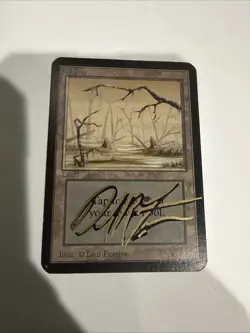 MTG: *** ALPHA Swamp B (Orange Sky) *** LP - Shadow Signs By Dan Frazier - - Image 1