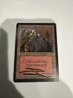 MTG: Mountain (A) Beta LP+ - Shadow Signed By Douglas Schuler - Rare Find - - Image 1