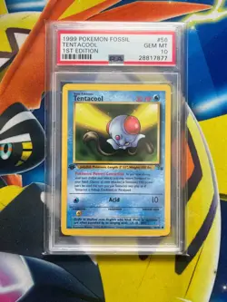 PSA 10 Tentacool 56/62 1st Edition Fossil Non Holo Pokemon Card - Image 1