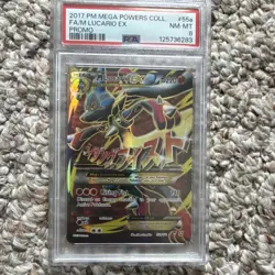 Pokemon M Lucario EX 055A/111 Promo Mega Evolution Full Art Holo PSA 8 - Image 1