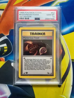 PSA 10 Mysterious Fossil 62/62 1st Edition Fossil Non Holo Pokemon Card - Image 1