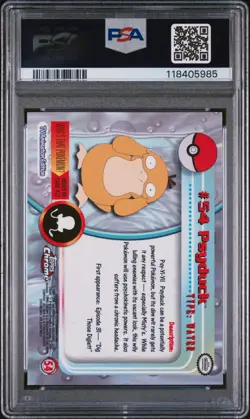 PSA 9 Psyduck #54 Topps Chrome Holo Pokemon T.V. Card 2000 - Near Mint - Image 2